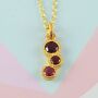 Garnet And Pink Ruby Silver January And July Birthstone Pendant, thumbnail 3 of 4