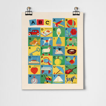 Vintage Alphabet Blocks Children's Fine Art Print, 3 of 4