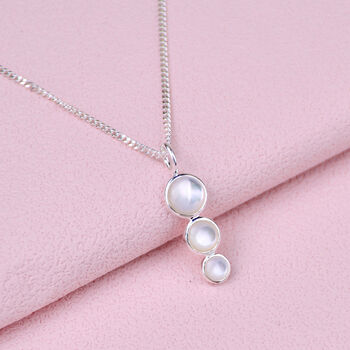 Personalised Pearl And Silver Trio Necklace, 3 of 7