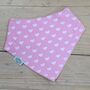 Bandana Dribble Bib Pink With Hearts, thumbnail 1 of 2