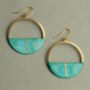 Turquoise Kintsugi Hoop Earrings, thumbnail 1 of 5