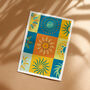 Sunshine Pattern Tile Greeting Card, thumbnail 2 of 5