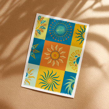 Sunshine Pattern Tile Greeting Card, 2 of 5