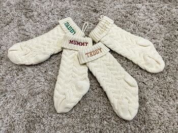 Personalised Embroidered Knitted Christmas Stocking, 9 of 12
