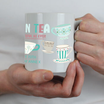Personalised Seven Tea Tea Mug 70th Birthday Gift, 2 of 5
