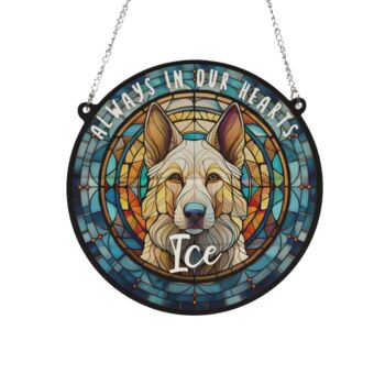 German Shepherd White Memorial Suncatcher, 2 of 6