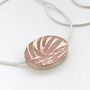 Large Embossed Oval Silver Copper Brass Necklace, thumbnail 1 of 7