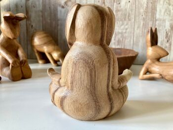 Lotus Pose Yoga Bunny 3cm Rabbit Figurine Gift For Yoga, 7 of 9