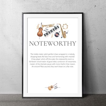 Fun, Witty Music Lover Print Gift – Noteworthy Gift For Musicians And Singers, 2 of 2