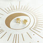 Mismatched Gold Plated Star Stud Earrings, thumbnail 1 of 6