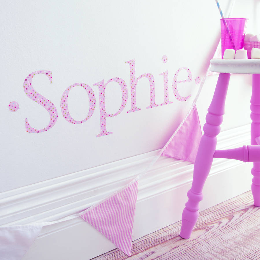 Personalised Pink Twinkle Wall Letter Sticker, 1 of 3