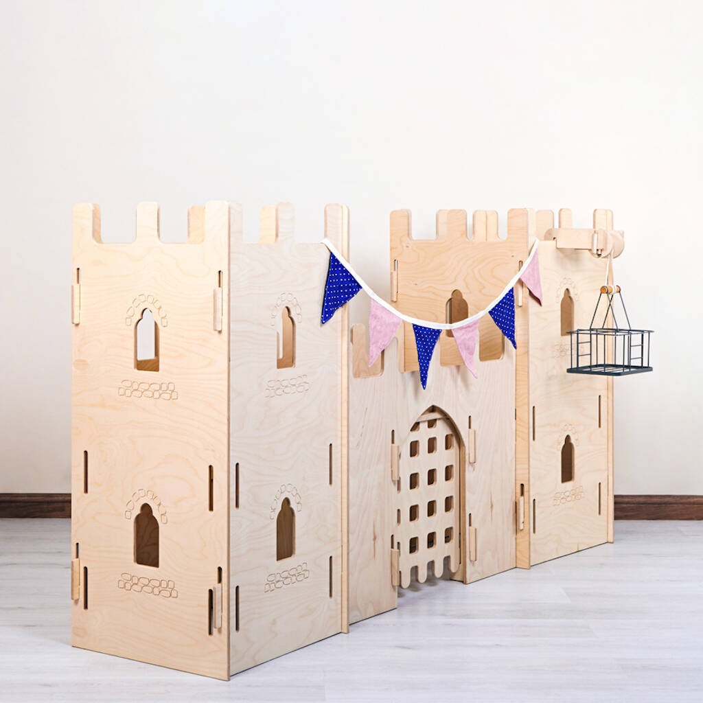 Indoor And Outdoor Children's Wooden Castle Play Den, 1 of 5