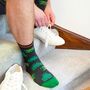 Men's Bamboo Socks Black Green Frogs, thumbnail 1 of 5