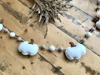 Neutral Autumn Felt Pumpkin Garland, 2 of 3