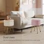 Velvet Storage Ottoman Stool With Seat And Metal Legs, thumbnail 2 of 7