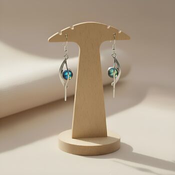 Sterling Silver Labradorite Teardrop Dangle Earrings, 4 of 7