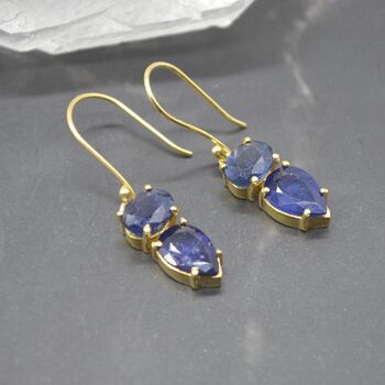 Sapphire Earrings: Gold Or Silver, Minimalist Jewelry, 11 of 11