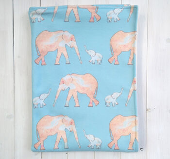 Elephant And Baby Fleece Blanket, 2 of 8