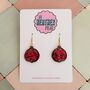 Pomegranate Glitter Earrings / Deep Red Botanical Gift / Exotic Holiday Accessory, thumbnail 1 of 5