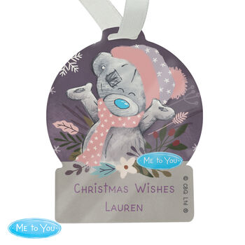 Personalised Me To You Cosy Winter Acrylic Christmas Decoration, 3 of 3