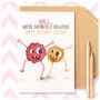 Funny Happy Birthday Sister Card, Cute Crazy Definitely Related Monsters From Brother Sis, thumbnail 1 of 4