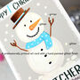 Personalised Snowman Baby 1st Christmas Card, thumbnail 4 of 8