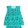 Girls Crazy Cat Cotton Short Pyjama Set Cream Aqua, thumbnail 3 of 5