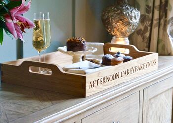 Large Personalised Oak Butler's Trays, 3 of 6