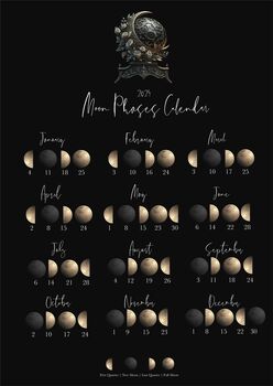 Digital Download 2024 Moon Phases Calendar A4, 2 of 2