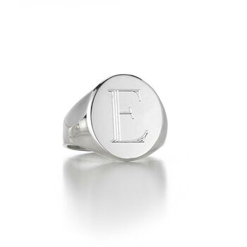 Alphabet Initial Personalised Silver Signet Ring, 7 of 8