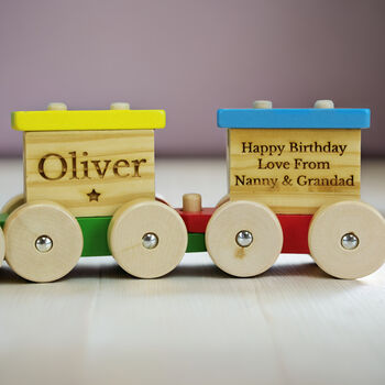 Personalised Wooden Toy Train, 5 of 8