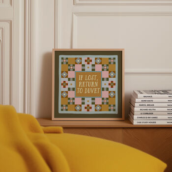 If Lost, Return To Duvet Bedroom Print, 6 of 11