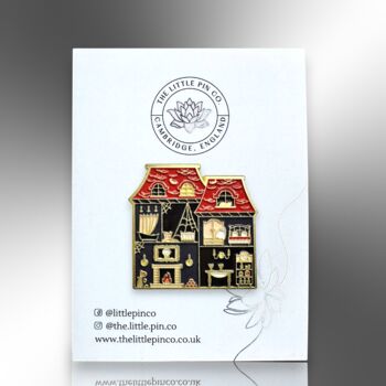 Large Spooky Haunted House Halloween Enamel Pin, 4 of 8