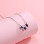 Sapphire Blue Cz Triple Star Pendant Necklace, thumbnail 2 of 11