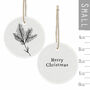 East Of India Merry Christmas Mini Floral Porcelain Hanger, thumbnail 2 of 3