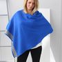 Electric Blue Lambswool Knitted Poncho, thumbnail 4 of 8