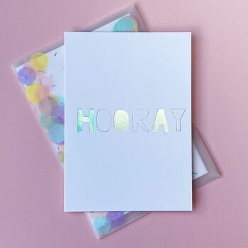 Hooray Celebration Card With Confetti Envelope, 3 of 5