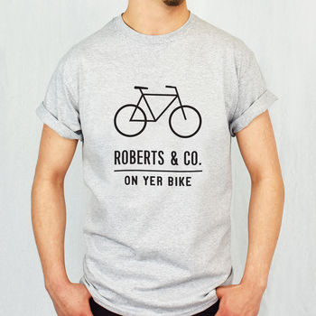 'On Yer Bike' Personalised Adventure Men's T Shirt, 11 of 11