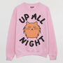 Up All Night Women's Cat Slogan Sweatshirt, thumbnail 5 of 5
