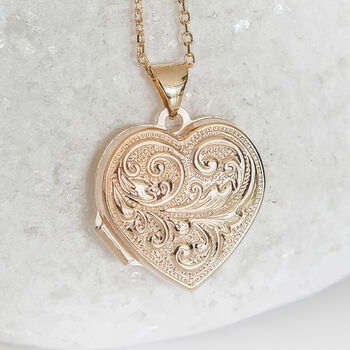 Solid 9ct Gold Love You Always Heart Locket, 2 of 8