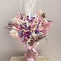 Pink And Purple Dried Flower Bouquet With Gypsophila, thumbnail 4 of 5