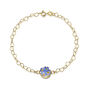 Real Flower Heart Chain 18ct Gold Plated Silver Bracelet – 11 Floral Styles, thumbnail 7 of 12