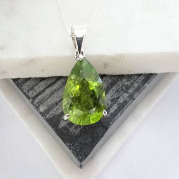 Round Peridot Silver Necklace, 4 of 5