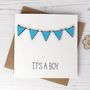 It's A Boy Bunting Card, thumbnail 2 of 2