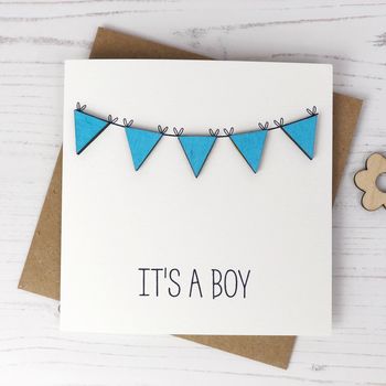 It's A Boy Bunting Card, 2 of 2
