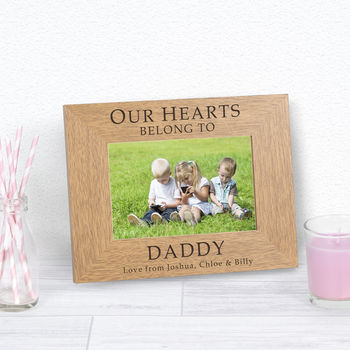 Personalised 'Our Hearts Belong To Daddy' Photo Frame, 2 of 2