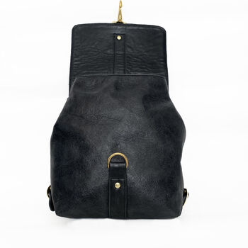 Handcrafted Small Black Leather Backpack, 6 of 6