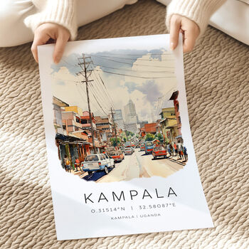 Uganda Travel Print Of The City Of Kampala, 3 of 7