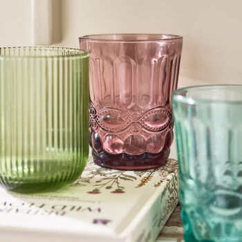 Set Of Four Vintage Colour Embossed Tumblers, 3 of 9
