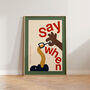Say When Retro Wine Wall Print, thumbnail 5 of 10